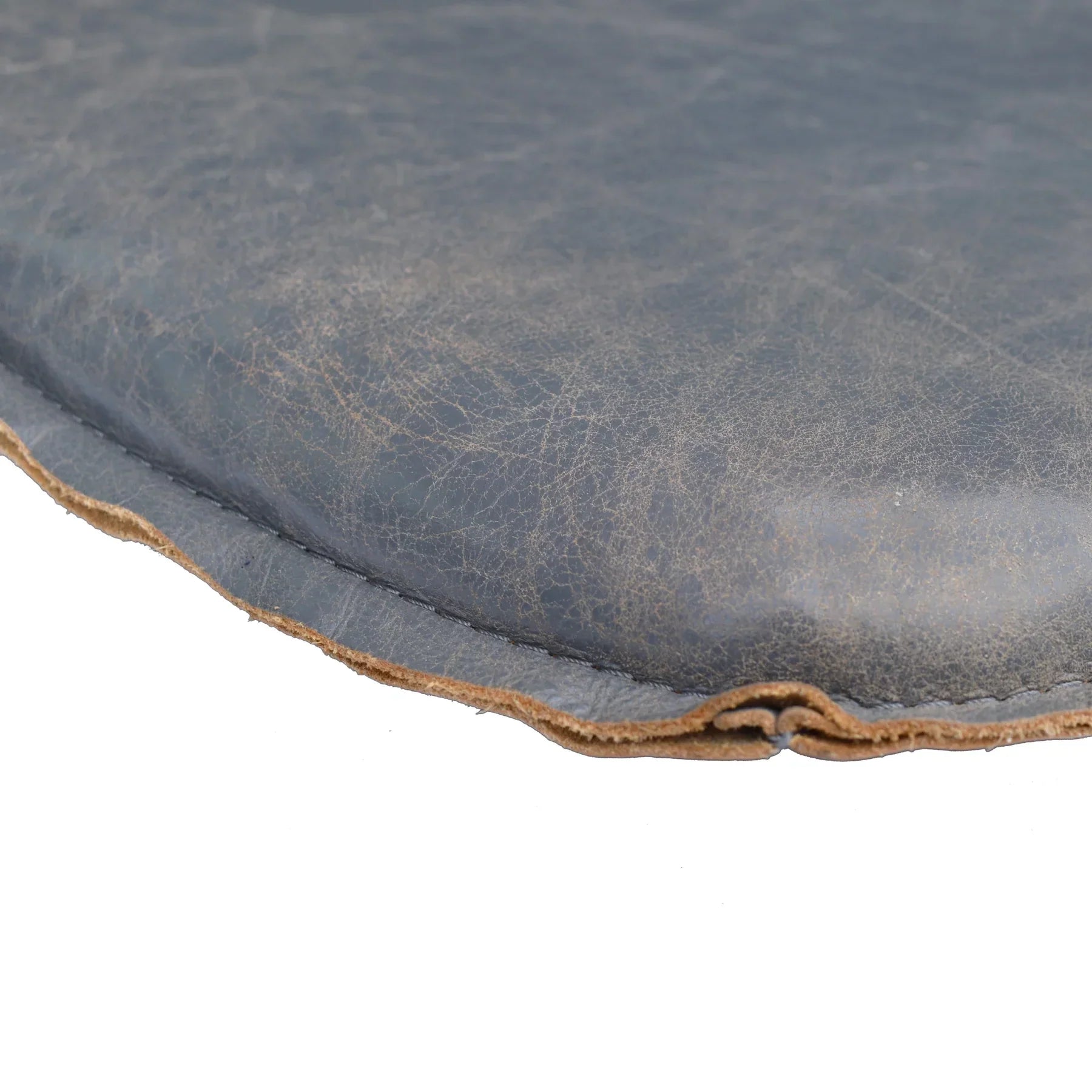Metal Crossback Leather Cushion Seat - Grey-thumbmail-4