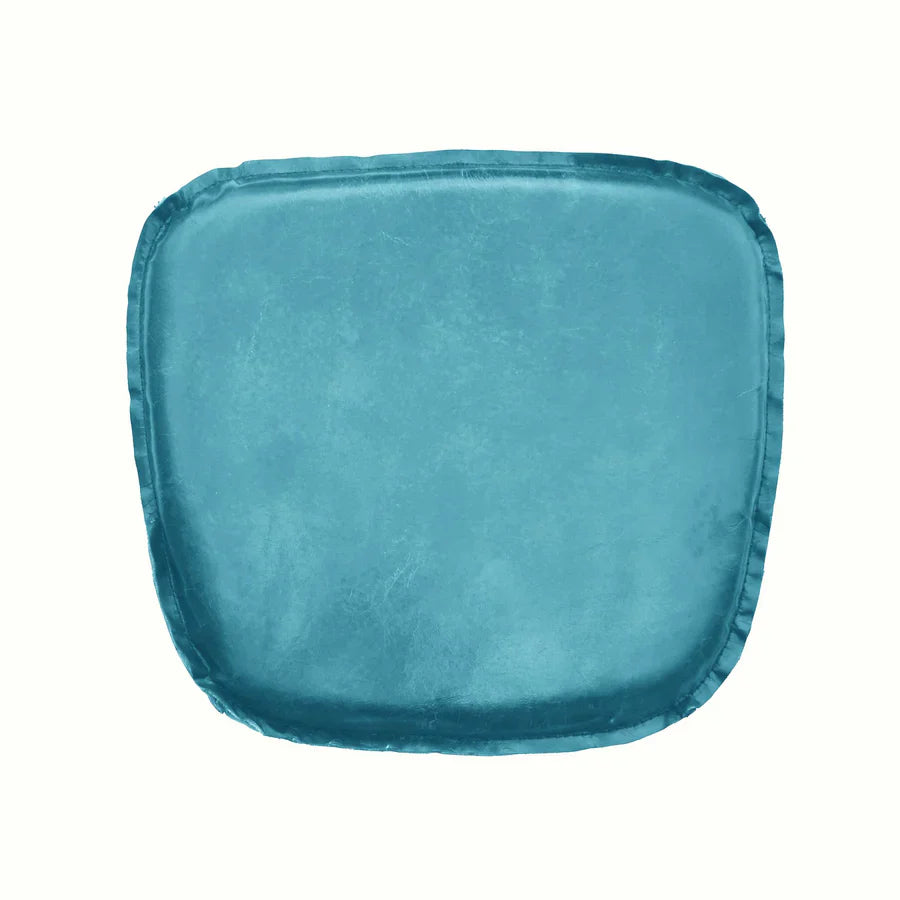 Metal Crossback Leather Cushion Seat -Peacock Blue-thumbmail-1
