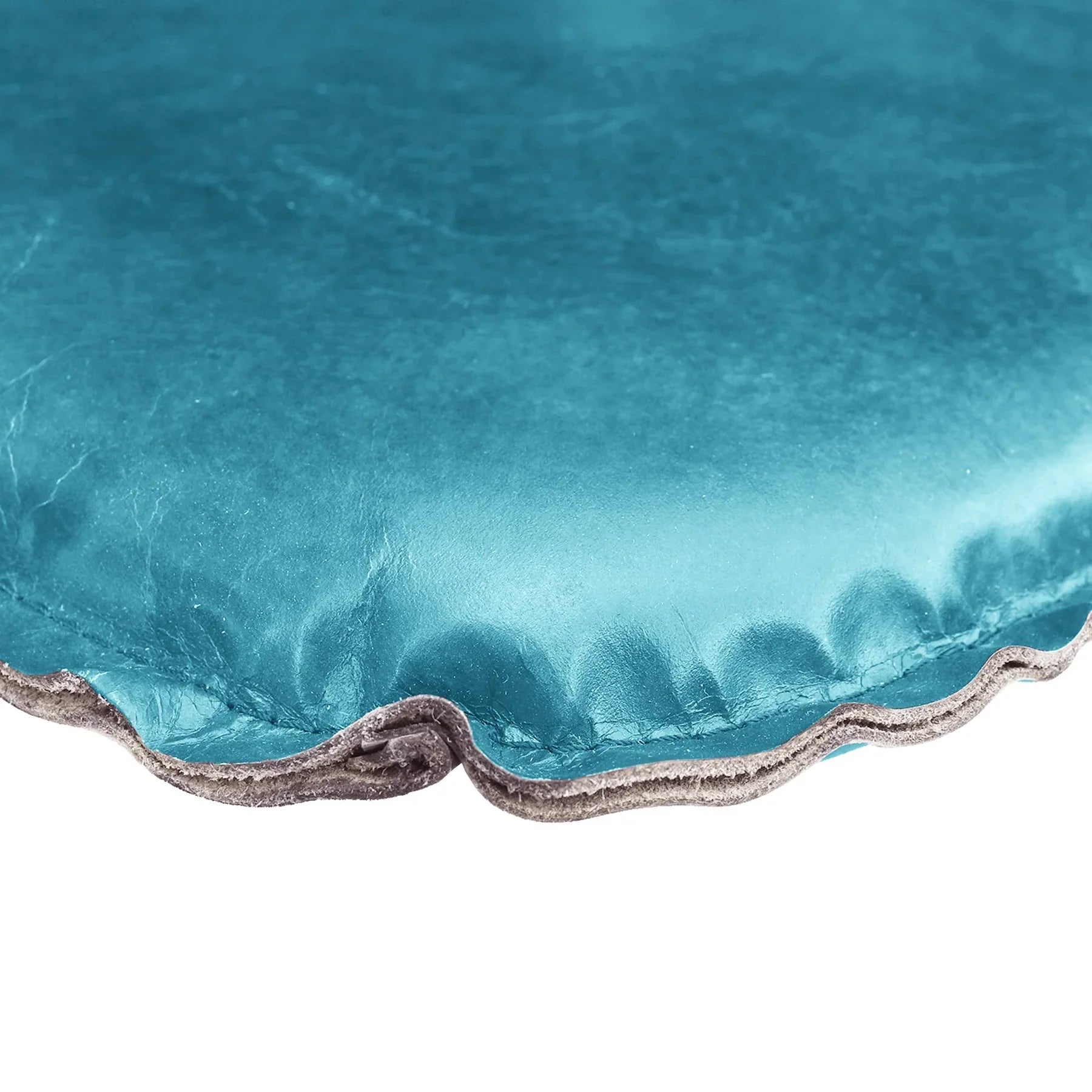 Metal Crossback Leather Cushion Seat -Peacock Blue-thumbmail-3