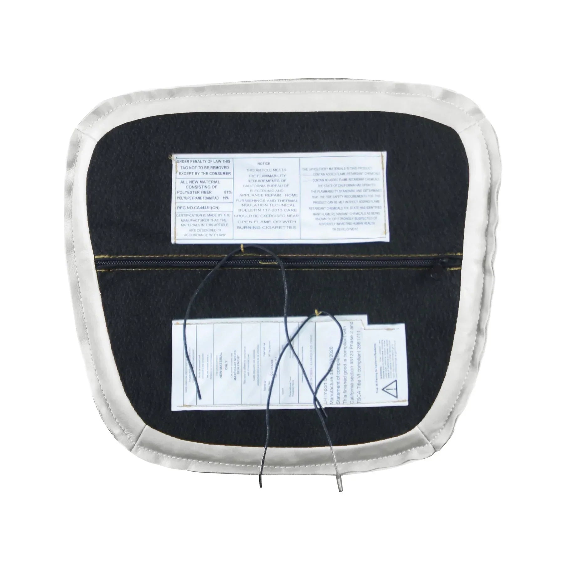 Metal Crossback Leather Cushion Seat -White-thumbmail-3