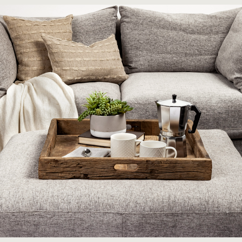 Carson (Small) 24L x 24W Brown Reclaimed Wood Tray