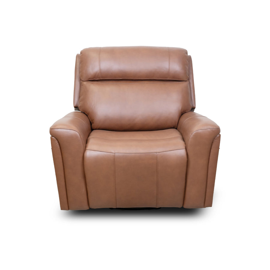 Nordori Genuine Leather Swivel Manual Recliner Chair