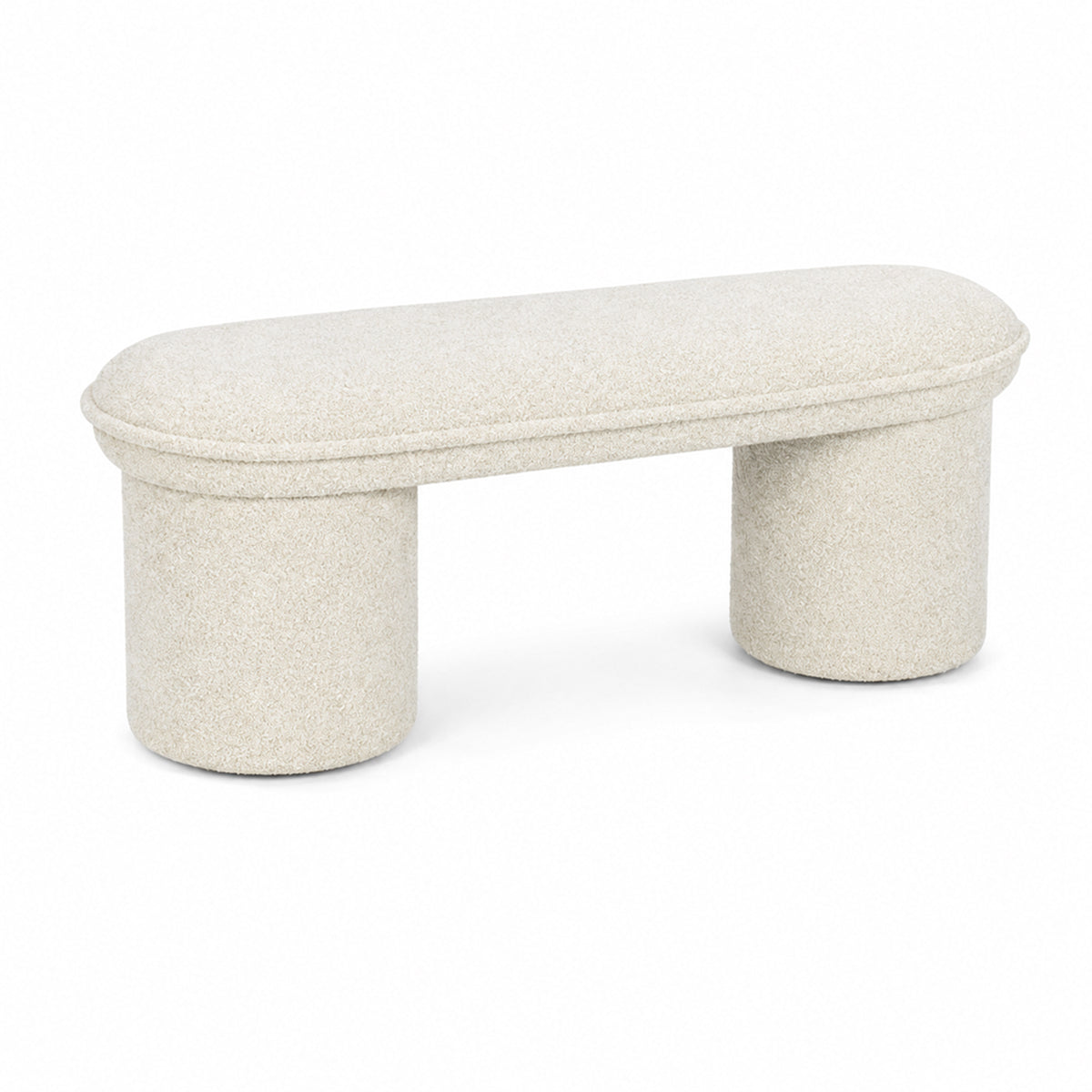 White bench upholstered in premium fabric