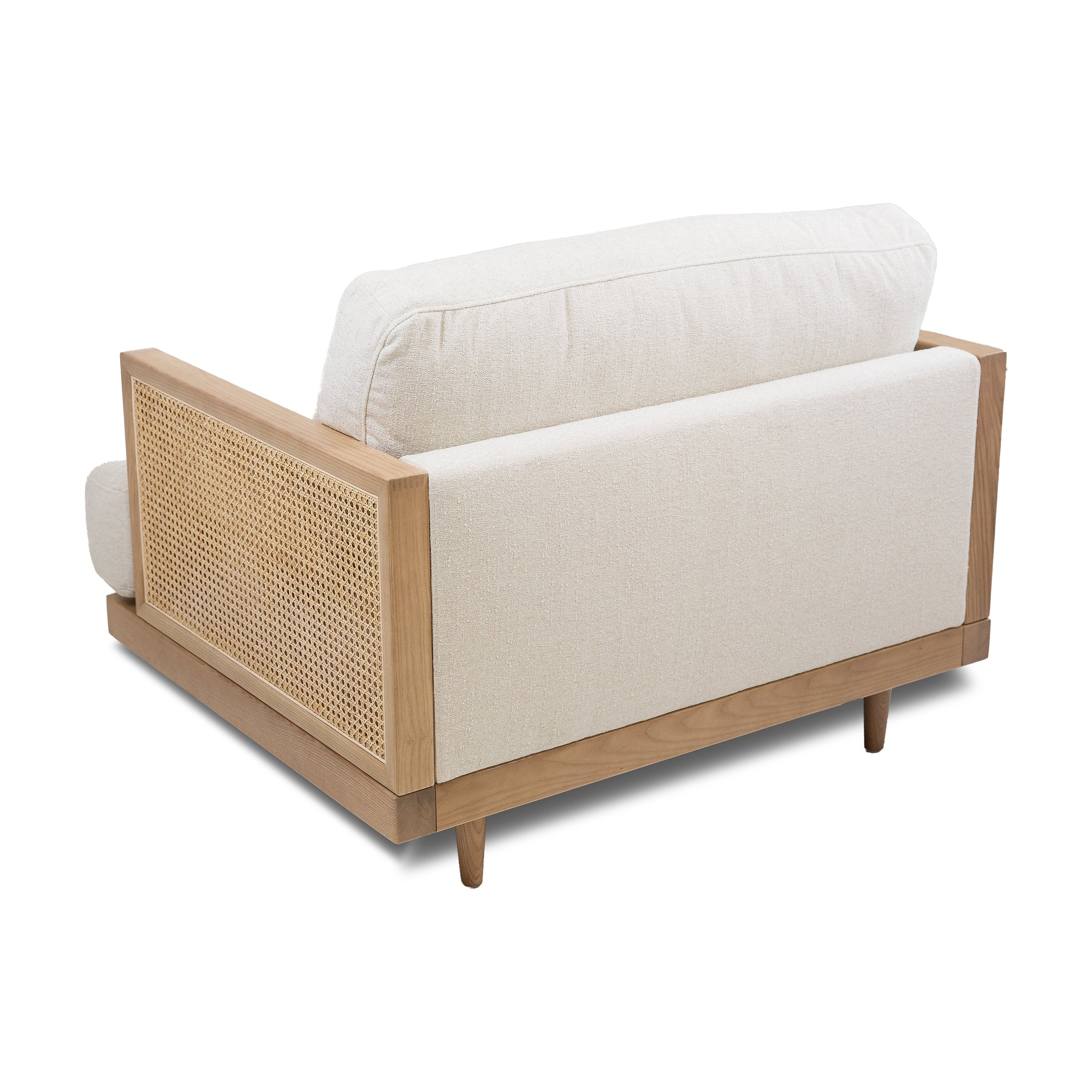 Unio Solid Oak Wood and Fabric Accent Chair - Mellow Ivory