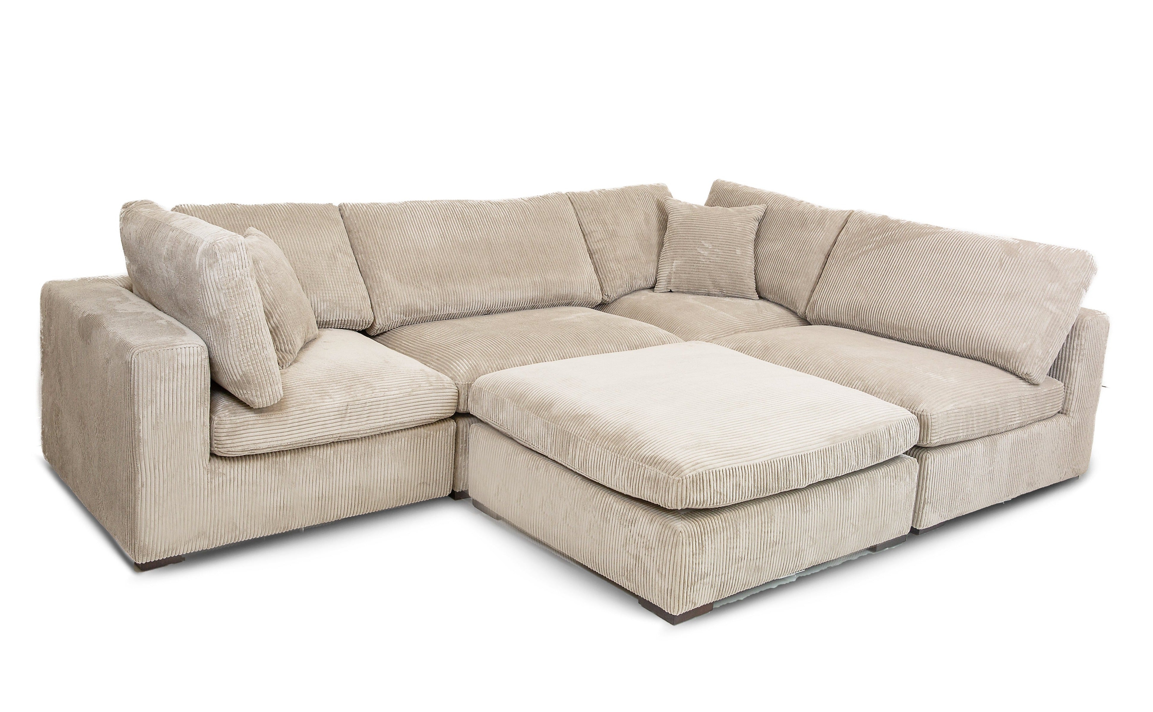 Audo 5 pcs Sectional with Ottoman - Grey