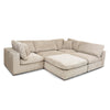 Audo 5 pcs Sectional with Ottoman - Grey