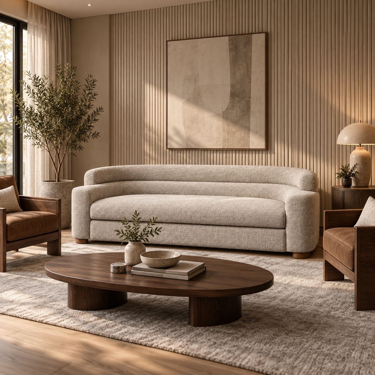 Celia Sculptural Upholstered Sofa – Oatmeal-thumbmail-2