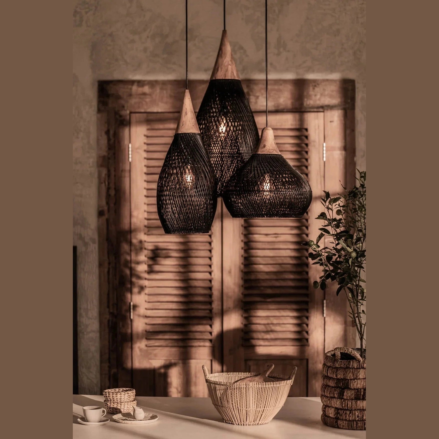 D-Bodhi Horn Pendant Small - Black