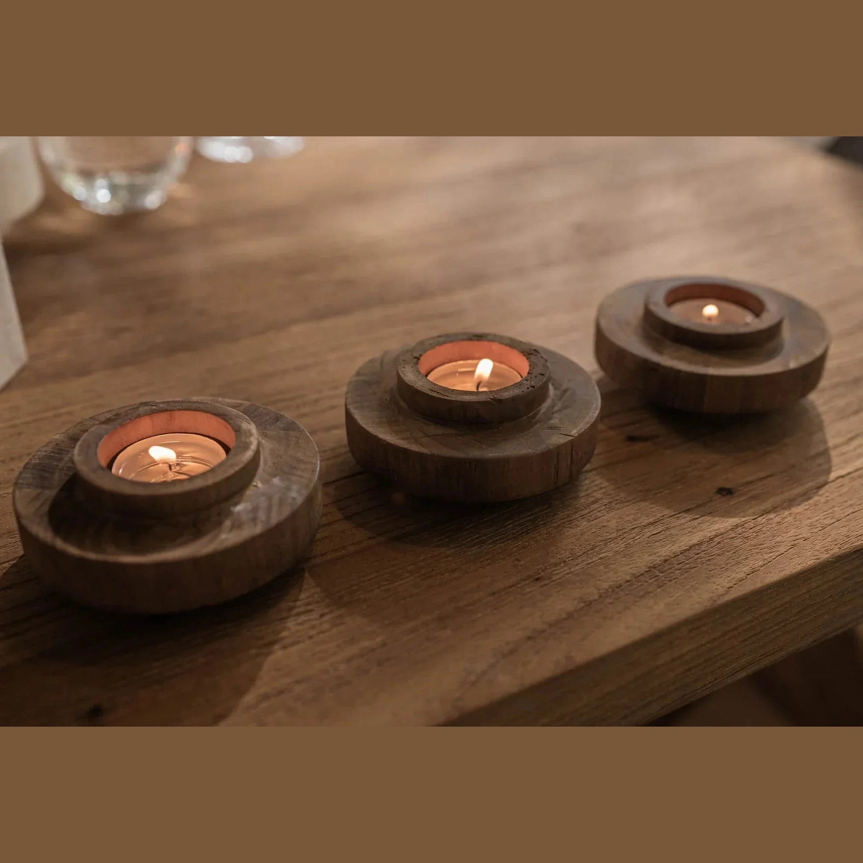 D-Bodhi Ring Candle Holder - Wood Grain