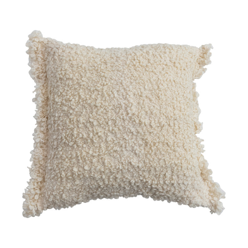 Square Woven Boucle Fabric Indoor/Outdoor Pillow-thumbmail-1