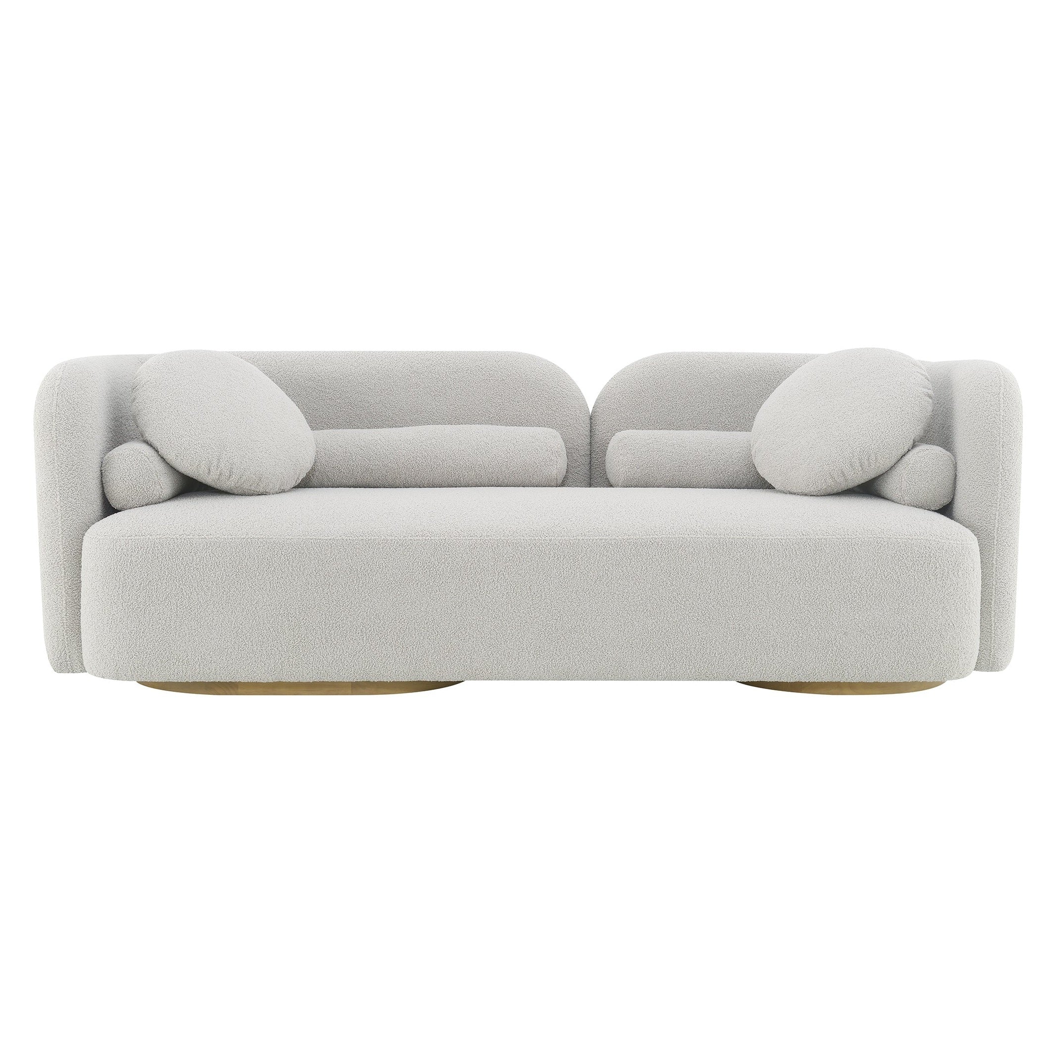 Fika Premium Boucle Fabric Sofa - Teddy Taupe-thumbmail-1