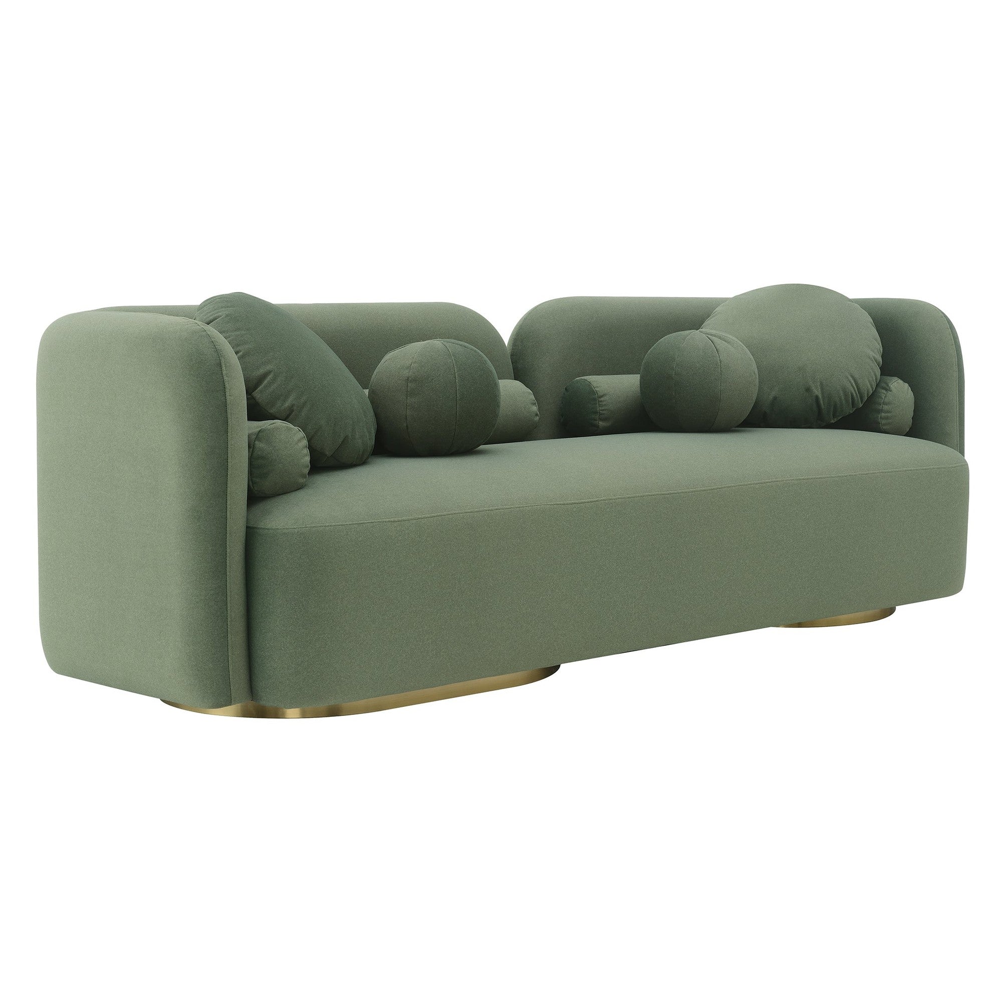 Fika Premium Mohair Fabric Sofa in beige by Hygge Design House, modern Scandinavian hygge style curved sofa for minimalist living rooms in Vancouver