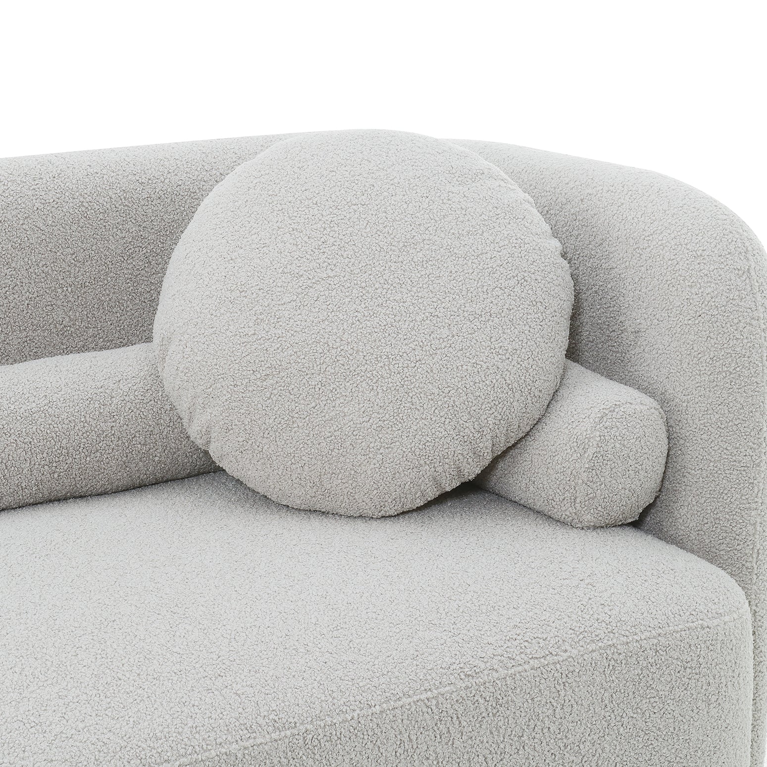 Fika Premium Boucle Fabric Sofa - Teddy Taupe-thumbmail-7