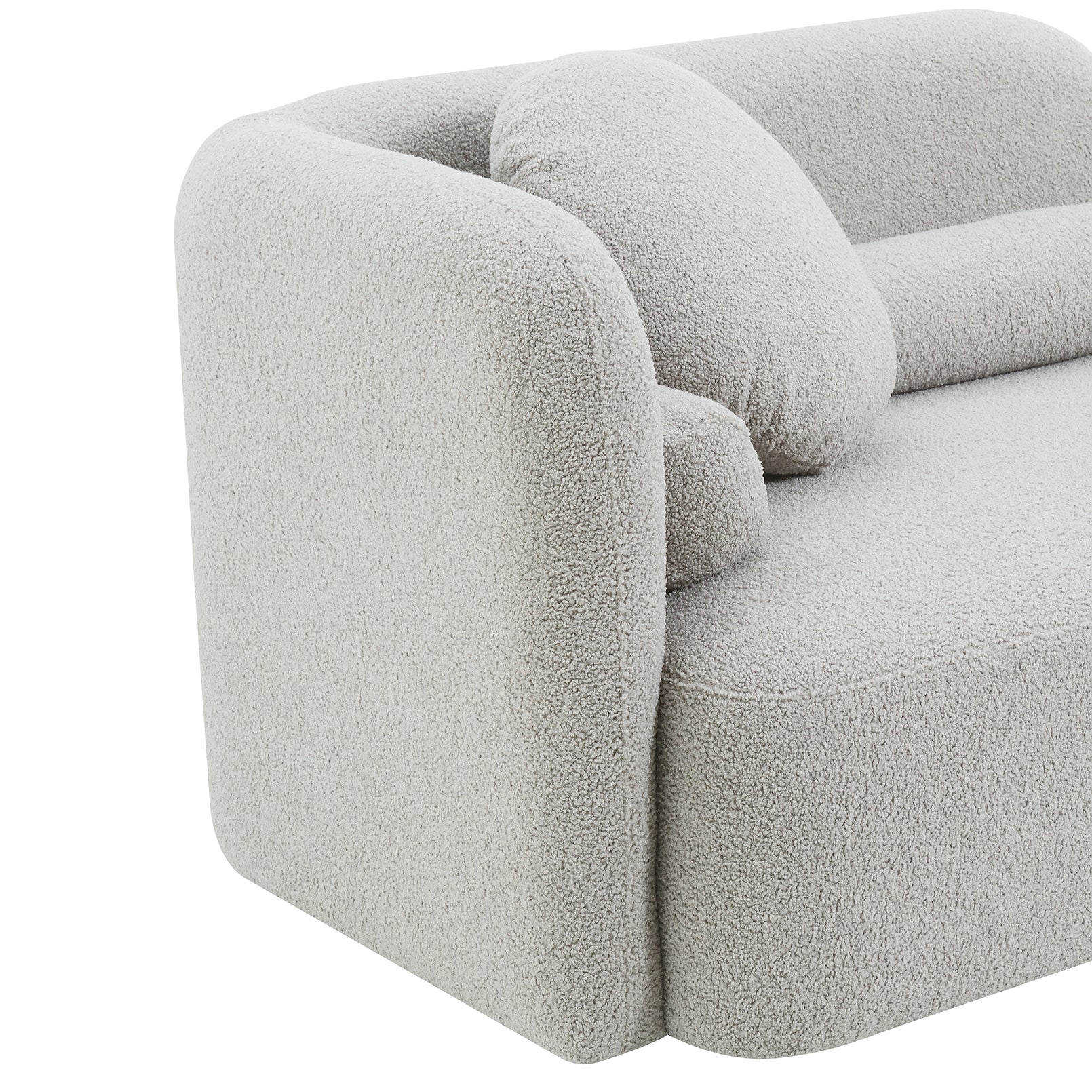 Fika Premium Boucle Fabric Sofa - Teddy Taupe-thumbmail-9