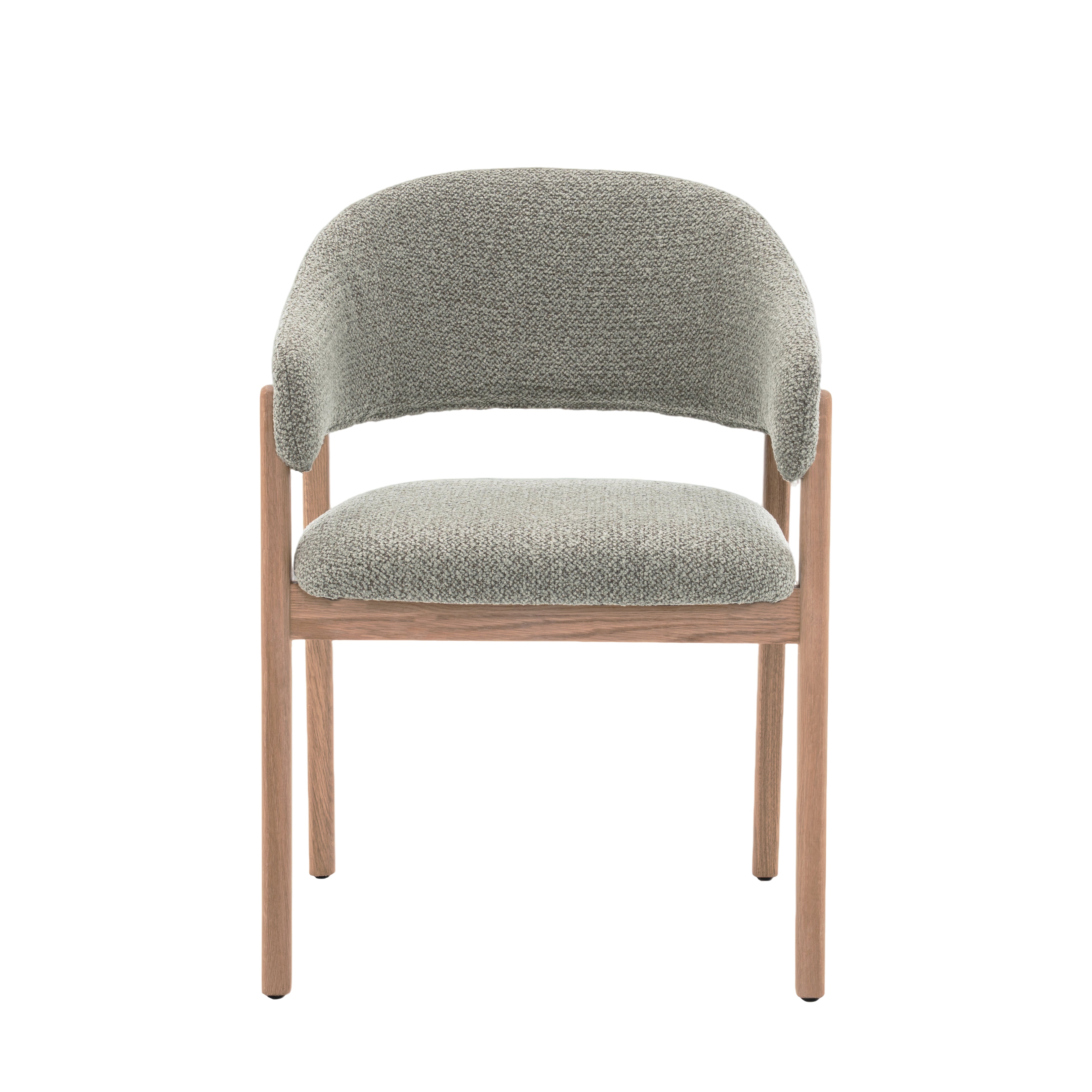 Fiol Dining Chair – Mint Green Upholstery & Natural Wood Frame