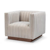Fest Premium Velvet Chair w/Wooden Base - Mocha Mist