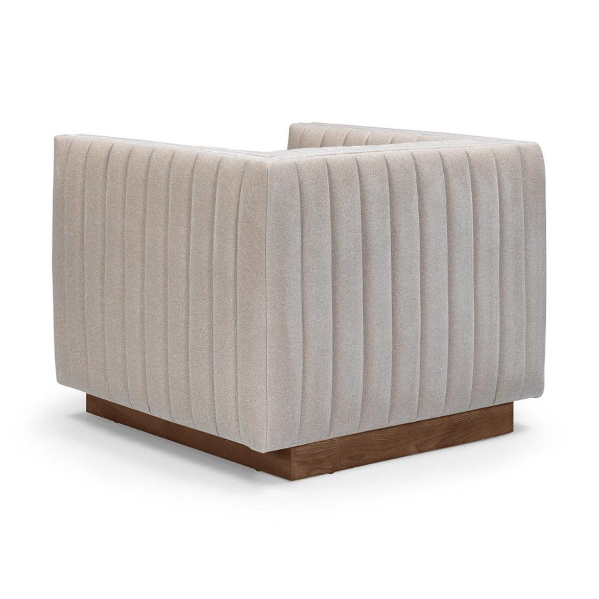 Fest Premium Velvet Chair w/Wooden Base - Mocha Mist