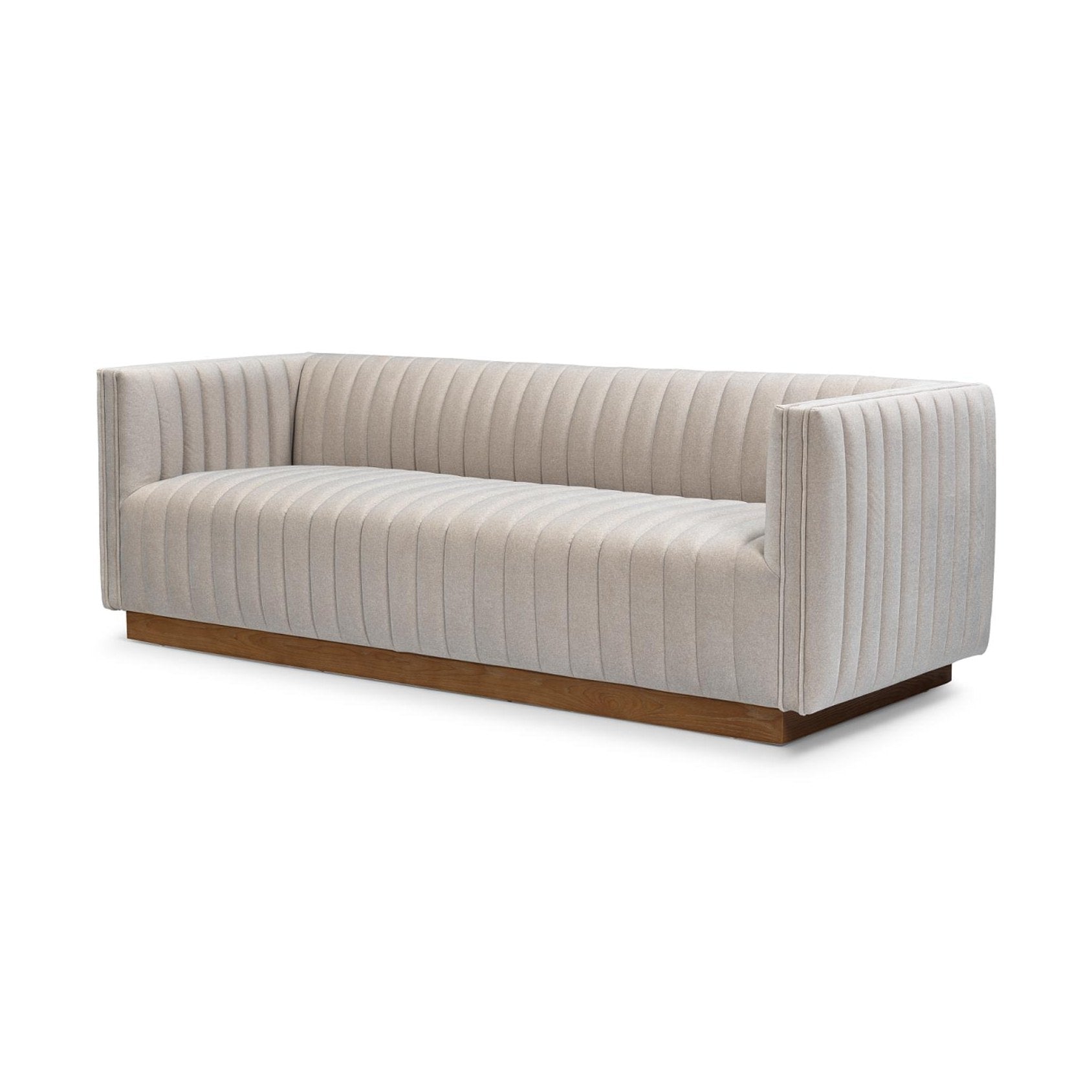 Fest Premium Velvet Sofa w/Wooden Bas - Mocha Mist