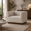 Fest Premium Velvet Chair w/Wooden Base - Mocha Mist