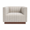 Fest Premium Velvet Chair w/Wooden Base - Mocha Mist