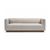 Fest Premium Velvet Sofa w/Wooden Bas - Mocha Mist