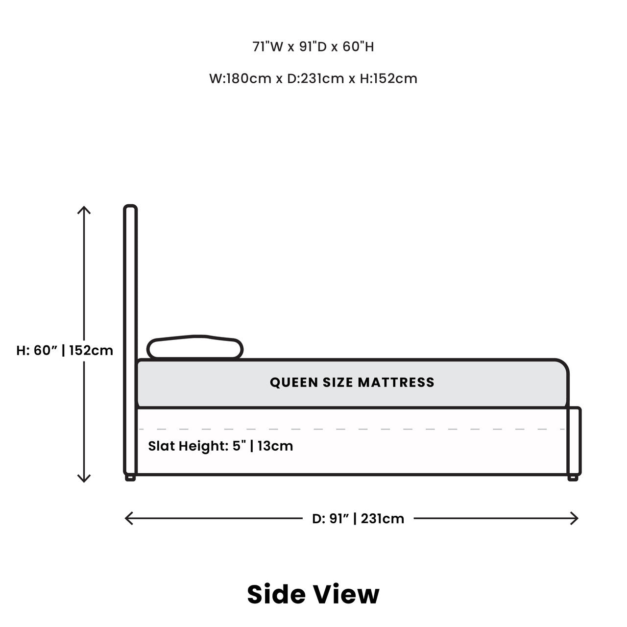 Faye Queen Bed - Off White