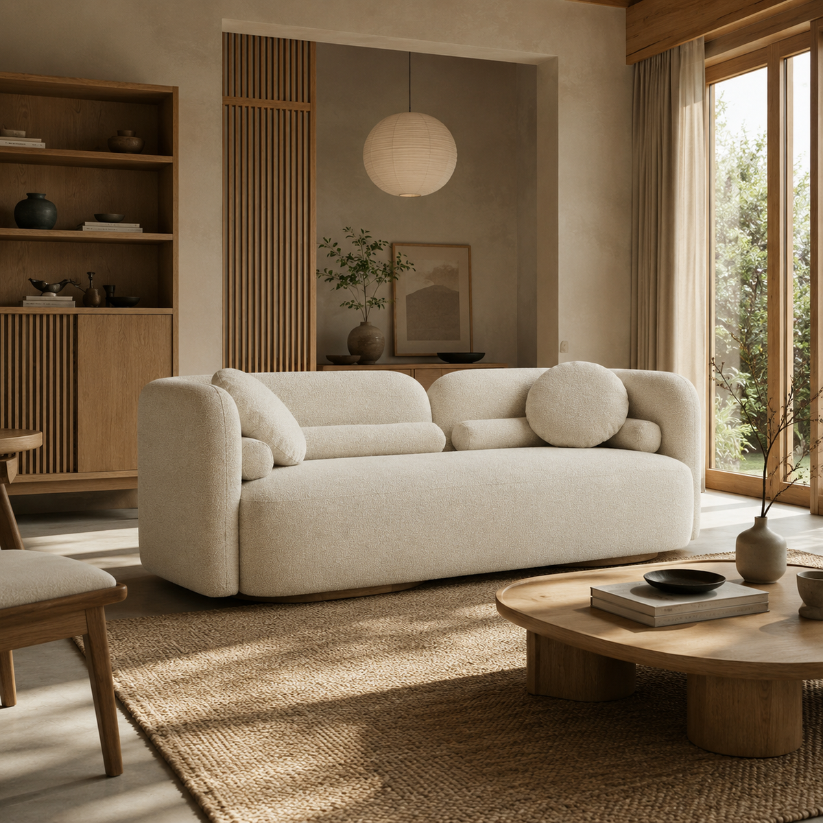 Fika Premium Boucle Fabric Sofa-thumbmail-2