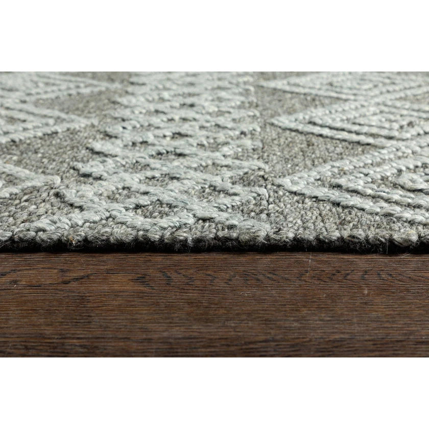 Fintona Hand Woven Rug Raven. Fog