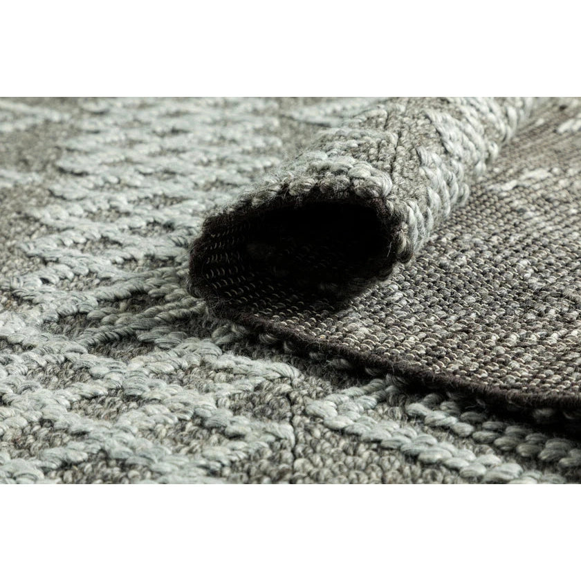 Fintona Hand Woven Rug Raven. Fog