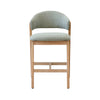 Fiol counter stool, natural wood, mint green fabric color