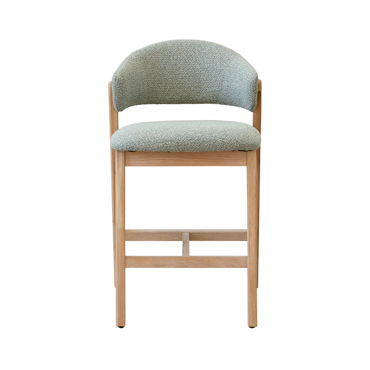 Fiol counter stool, natural wood, mint green fabric color