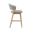 Fiol Counter Stool Mint Green Upholstery & Natural Wood Frame