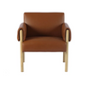 Front view of Forest club chair in brown leather