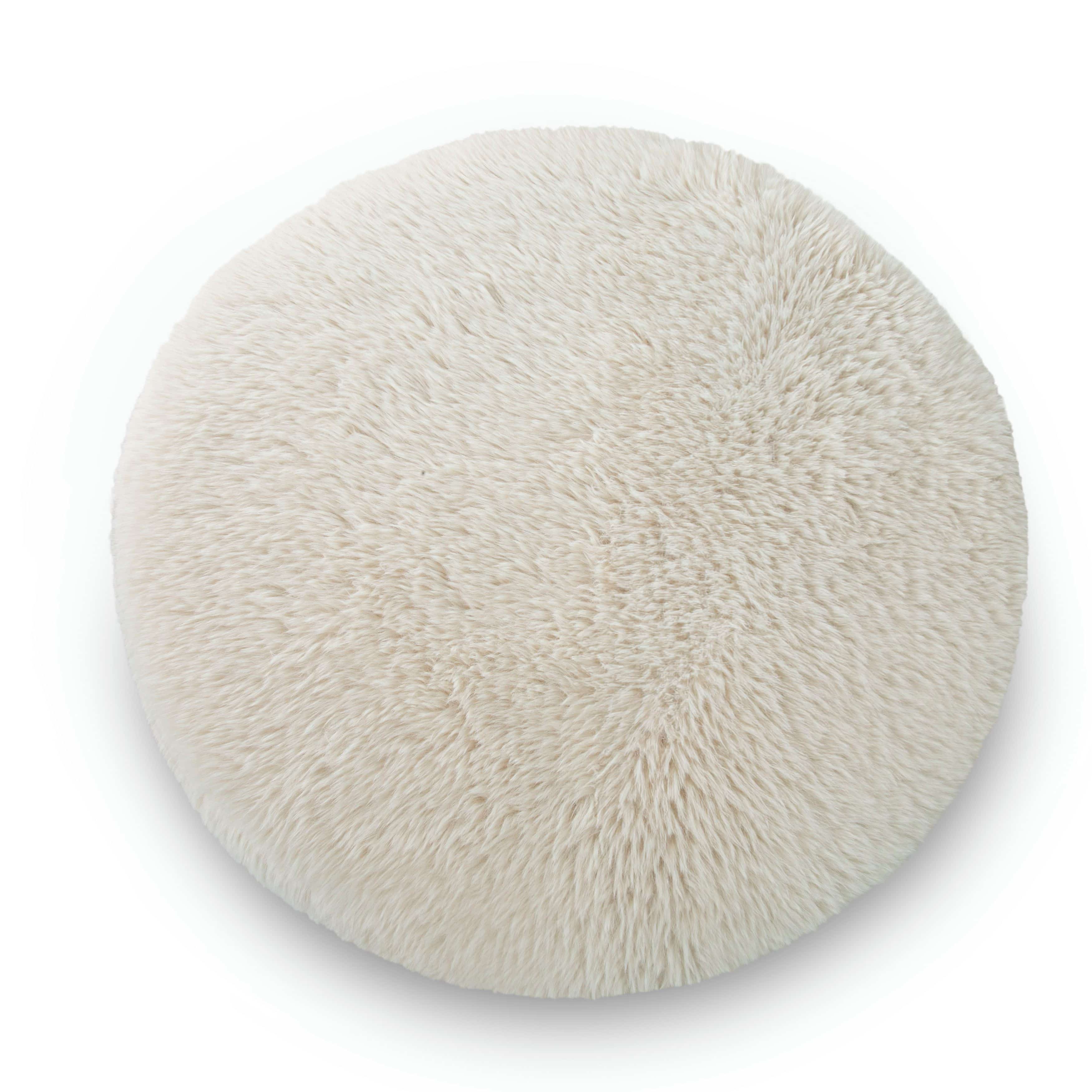 Front three-quarter view of the Ginger mushroom-shaped ottoman featuring rich chestnut brown velvet upholstery