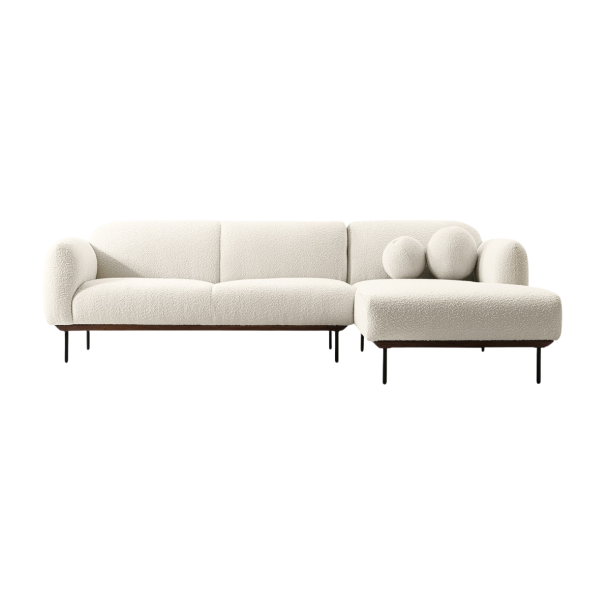 Rodeo Sectional Boucle Fabric - White