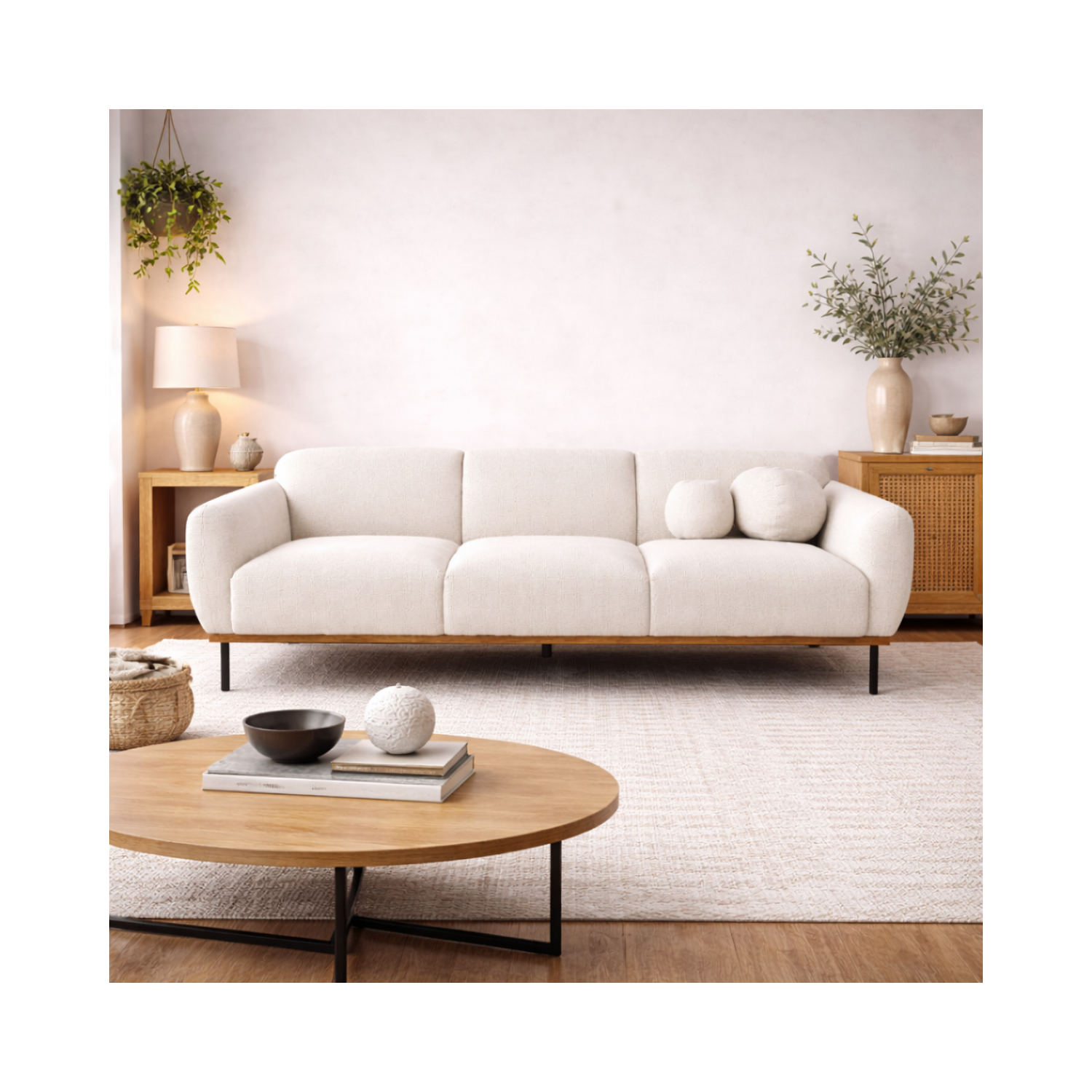 Rodeo Sofa with Premium Believe Fabric - Beige-thumbmail-2