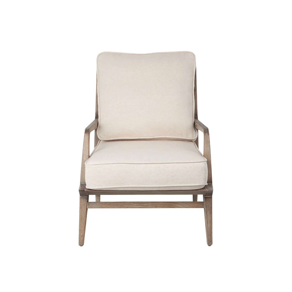 Harman II Off-White Fabric Seat w/ Wood Frame Accent Chair