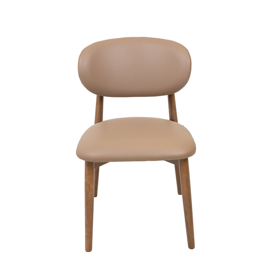 Skat Genuine Leather Dining Chair- Mocha