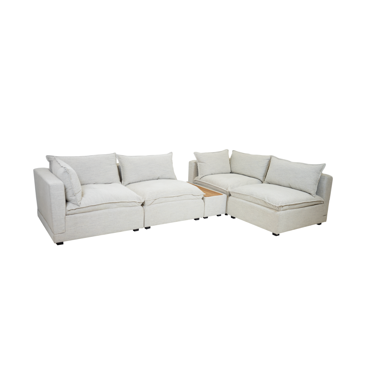 Marliss 5 pc Modular Sectional set with Console - Oatmeal