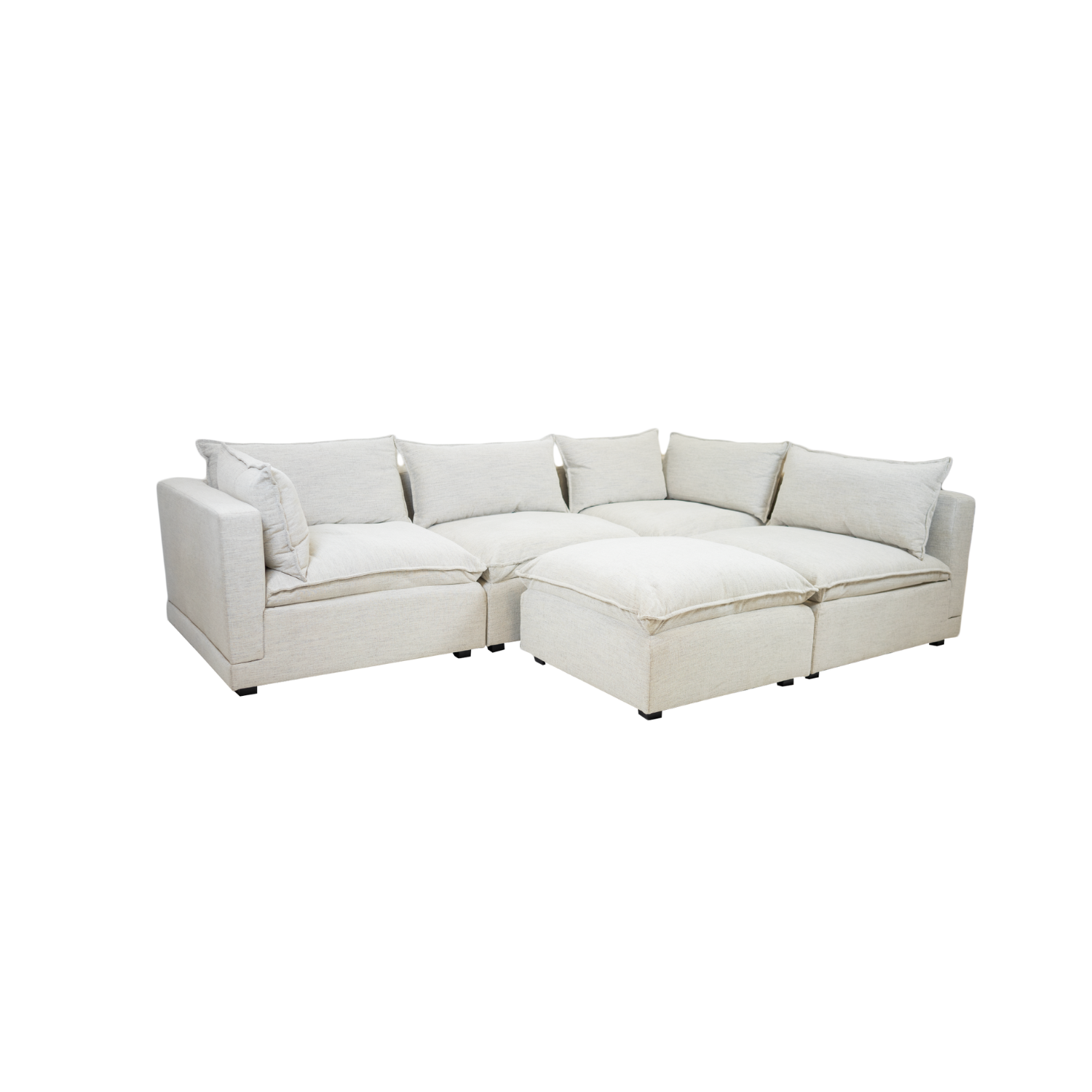 Marliss 5 pc Modular Sectional Set with Ottoman - Oatmeal