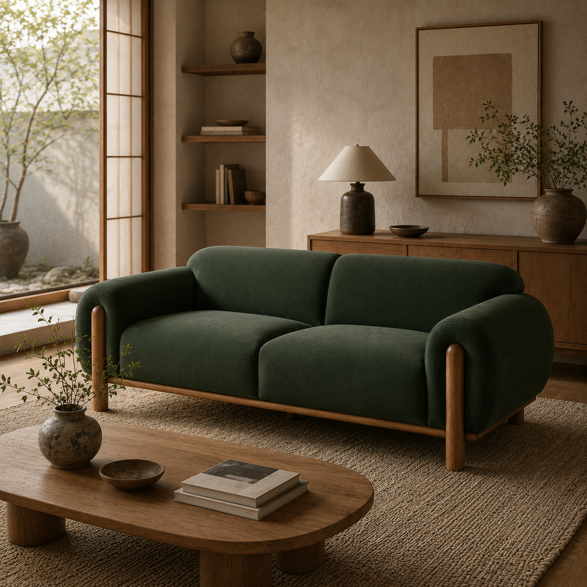 Idun Sofa - Green Velvet