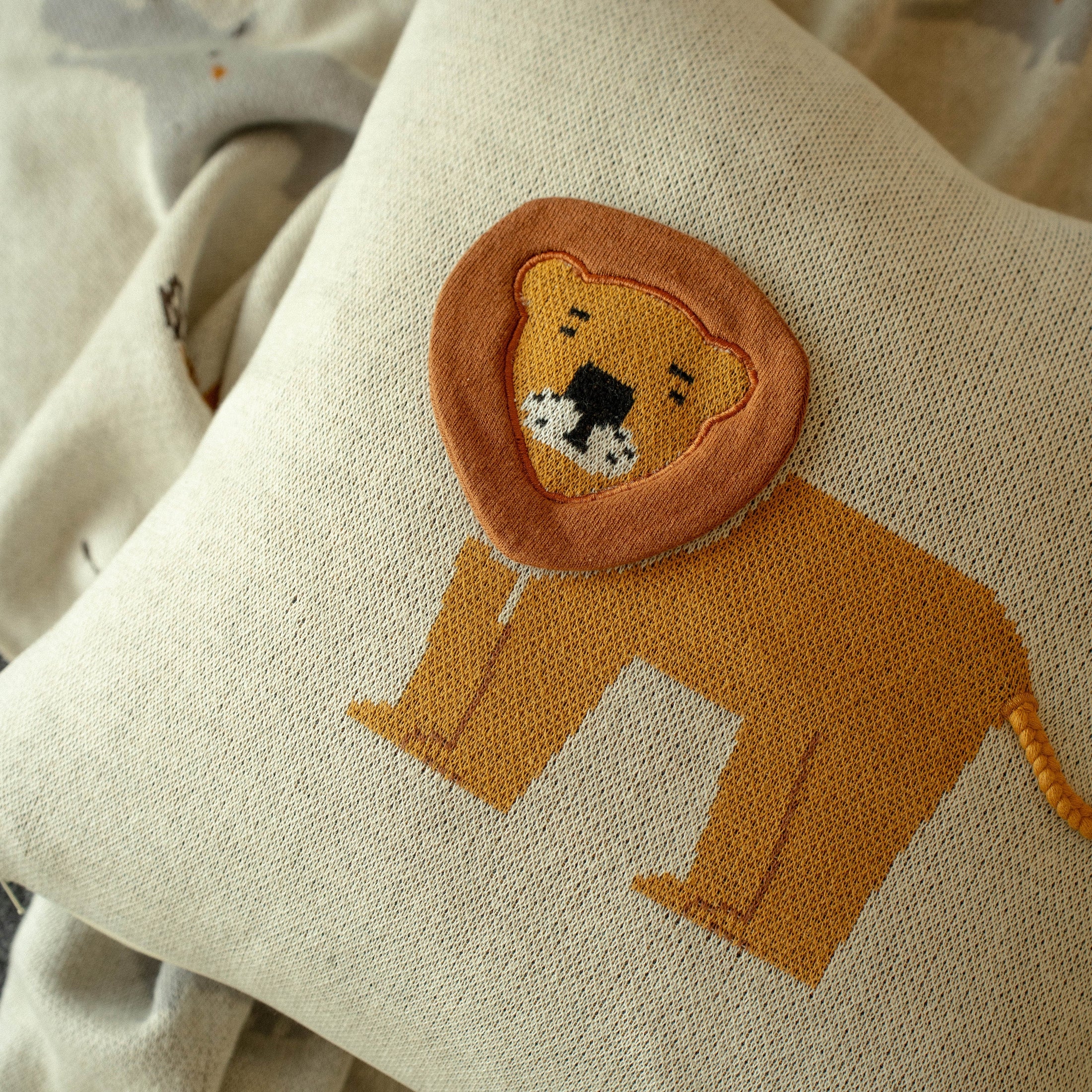 Lion Knit Pillow