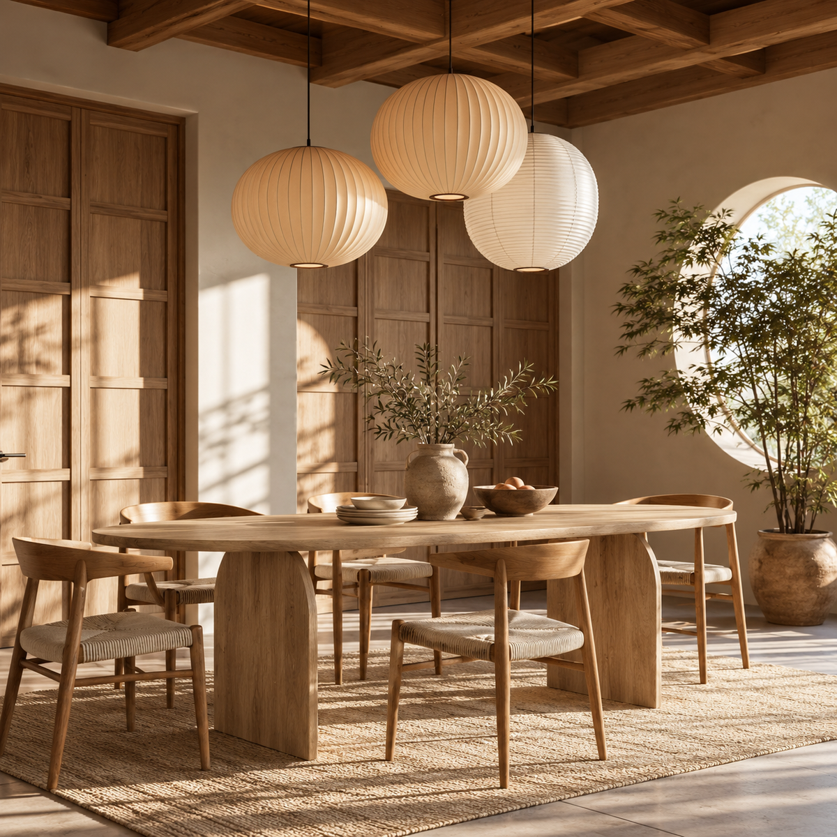 Straight-on side profile view highlighting the unique architectural arched leg design and slim oval tabletop