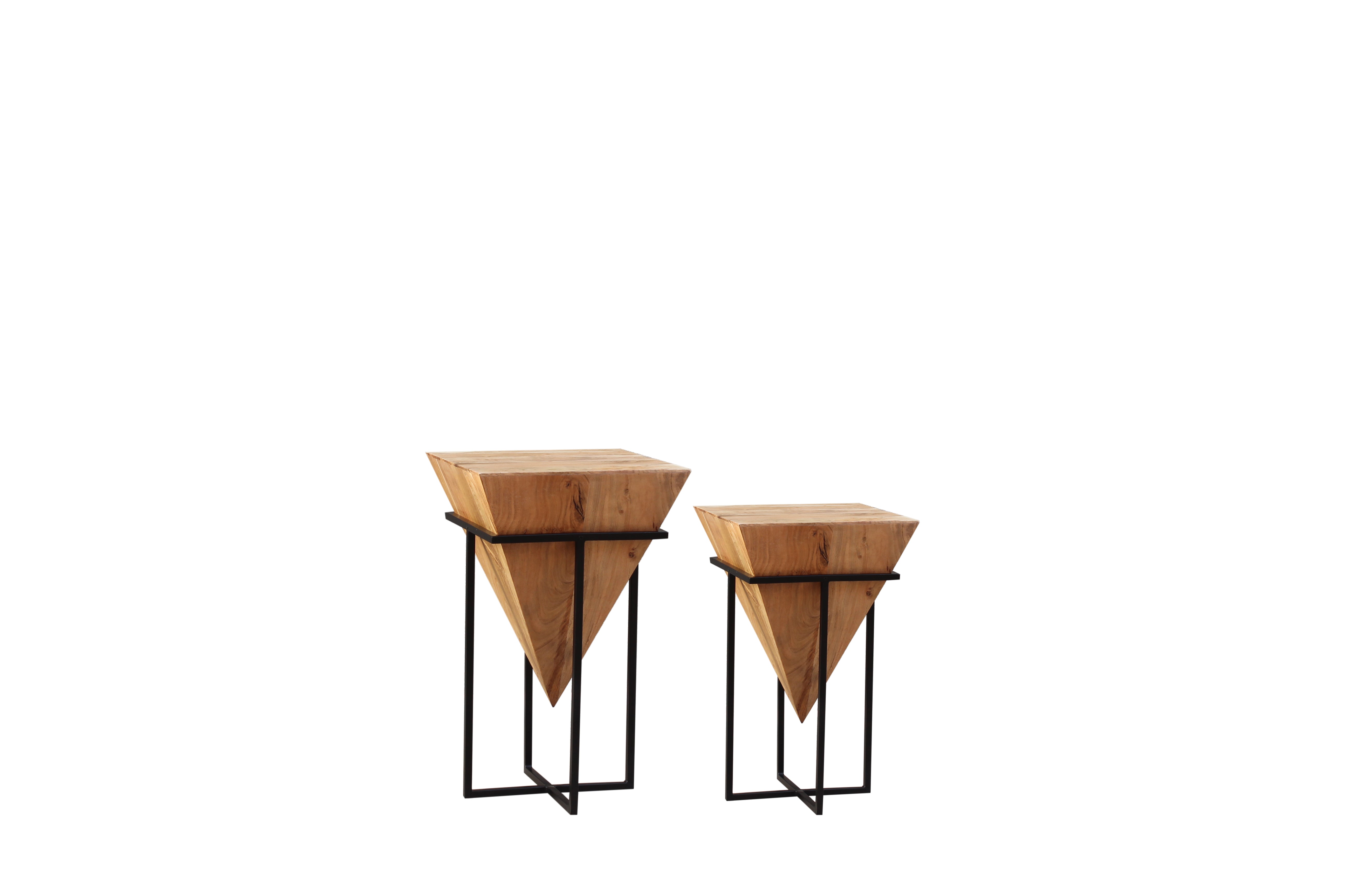 MOZART INVERTED PYRAMID NATURAL SIDE TABLE