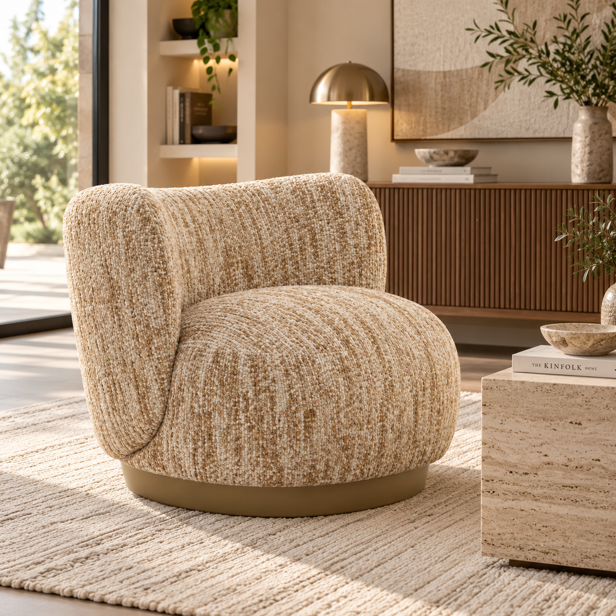 Juna Sculptural Upholstered Accent Chair – Toasted Oat-thumbmail-2