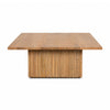 Straight-on front view showcasing the balanced proportions and clean square tabletop of the June coffee table