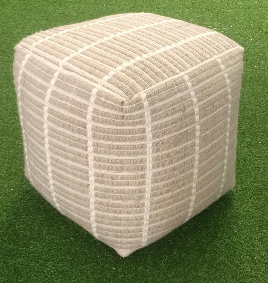 Kenniston Pouf - Beige/Ivory