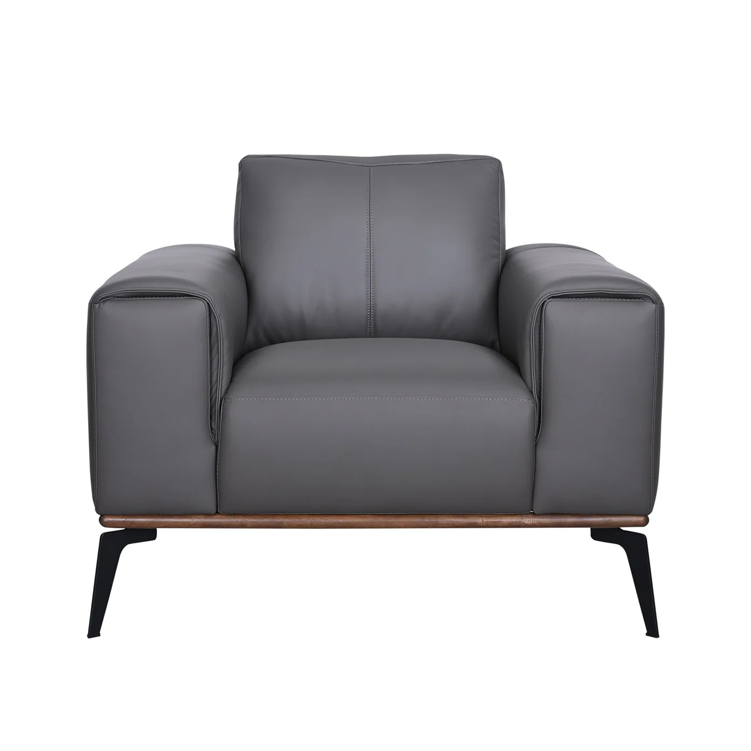 Kreska Genuine Leather Accent Chair