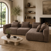 Nella Modern Sectional Sofa with Right Chaise - Chocolate Brown