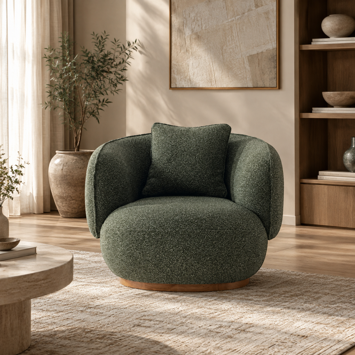 Luna Premium Boucle Accent Chair